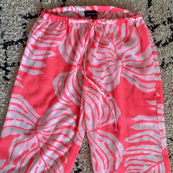Club Z Collection Palm Print Beach Pants L - Picture 2 of 6